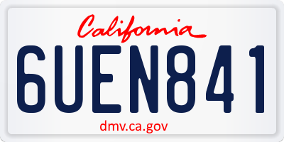 CA license plate 6UEN841
