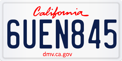 CA license plate 6UEN845