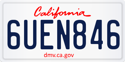 CA license plate 6UEN846