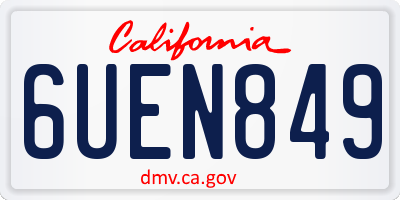 CA license plate 6UEN849