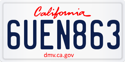 CA license plate 6UEN863