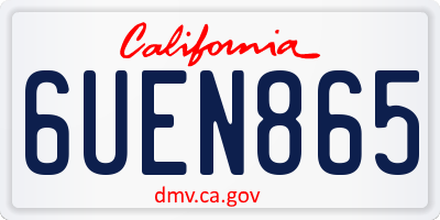 CA license plate 6UEN865