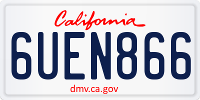 CA license plate 6UEN866