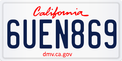 CA license plate 6UEN869