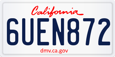 CA license plate 6UEN872