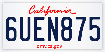 CA license plate 6UEN875