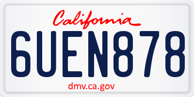 CA license plate 6UEN878