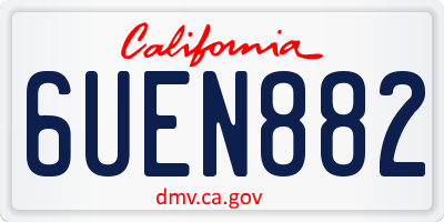 CA license plate 6UEN882
