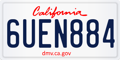 CA license plate 6UEN884