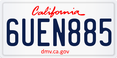 CA license plate 6UEN885