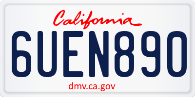 CA license plate 6UEN890