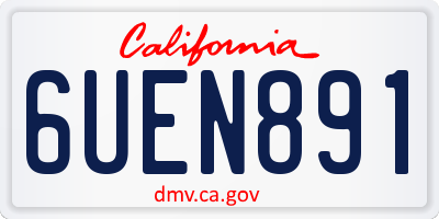 CA license plate 6UEN891