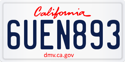 CA license plate 6UEN893