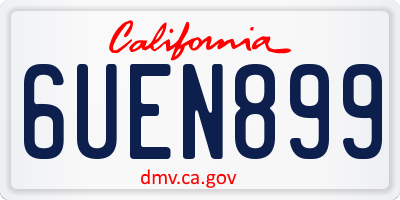 CA license plate 6UEN899