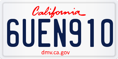CA license plate 6UEN910