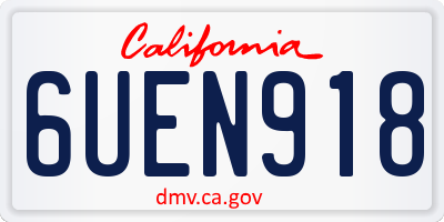CA license plate 6UEN918