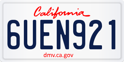 CA license plate 6UEN921