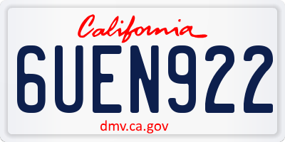 CA license plate 6UEN922