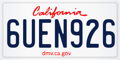 CA license plate 6UEN926