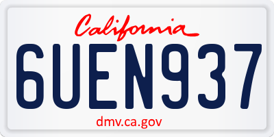 CA license plate 6UEN937