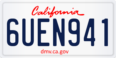 CA license plate 6UEN941