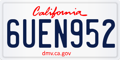 CA license plate 6UEN952