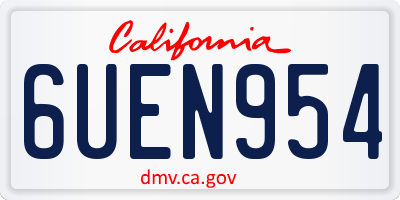CA license plate 6UEN954