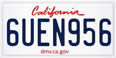CA license plate 6UEN956