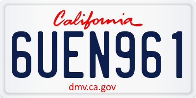 CA license plate 6UEN961