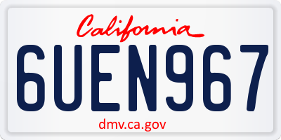 CA license plate 6UEN967