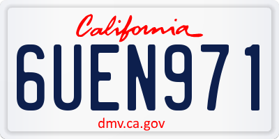 CA license plate 6UEN971