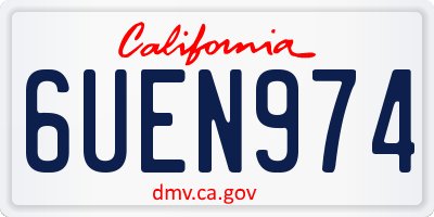 CA license plate 6UEN974