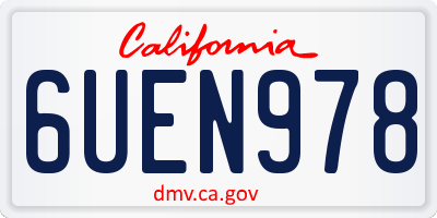CA license plate 6UEN978
