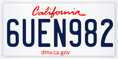 CA license plate 6UEN982