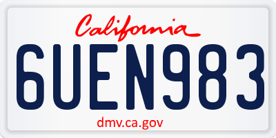 CA license plate 6UEN983