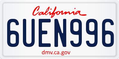 CA license plate 6UEN996