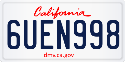 CA license plate 6UEN998