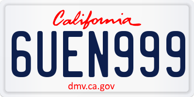 CA license plate 6UEN999