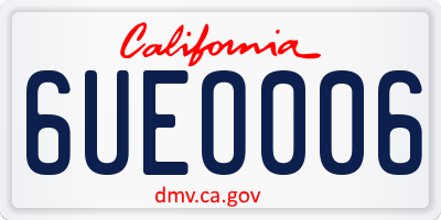 CA license plate 6UEO006