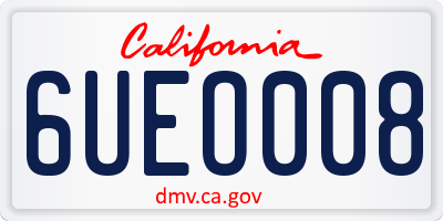 CA license plate 6UEO008