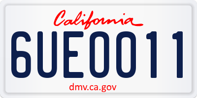 CA license plate 6UEO011