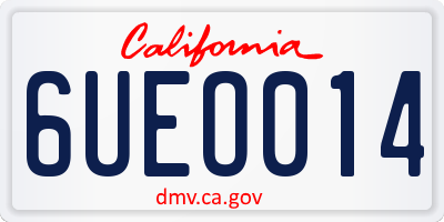 CA license plate 6UEO014