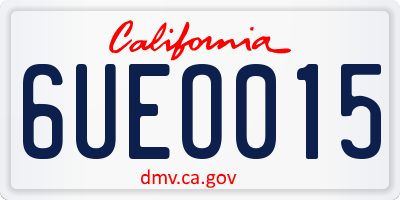 CA license plate 6UEO015