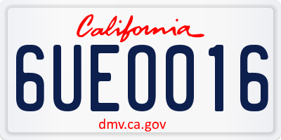 CA license plate 6UEO016