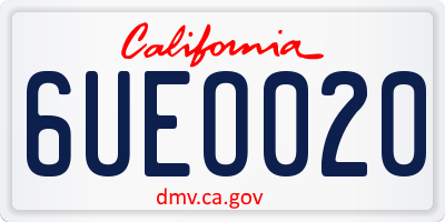 CA license plate 6UEO020