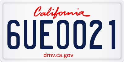 CA license plate 6UEO021