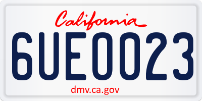 CA license plate 6UEO023