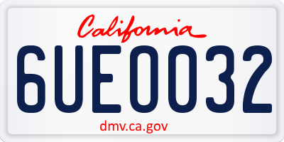 CA license plate 6UEO032