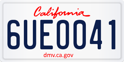 CA license plate 6UEO041
