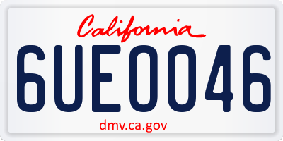 CA license plate 6UEO046